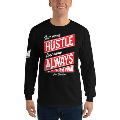 Last Name Hustle - Long Sleeve Shirt | TheShirtfather