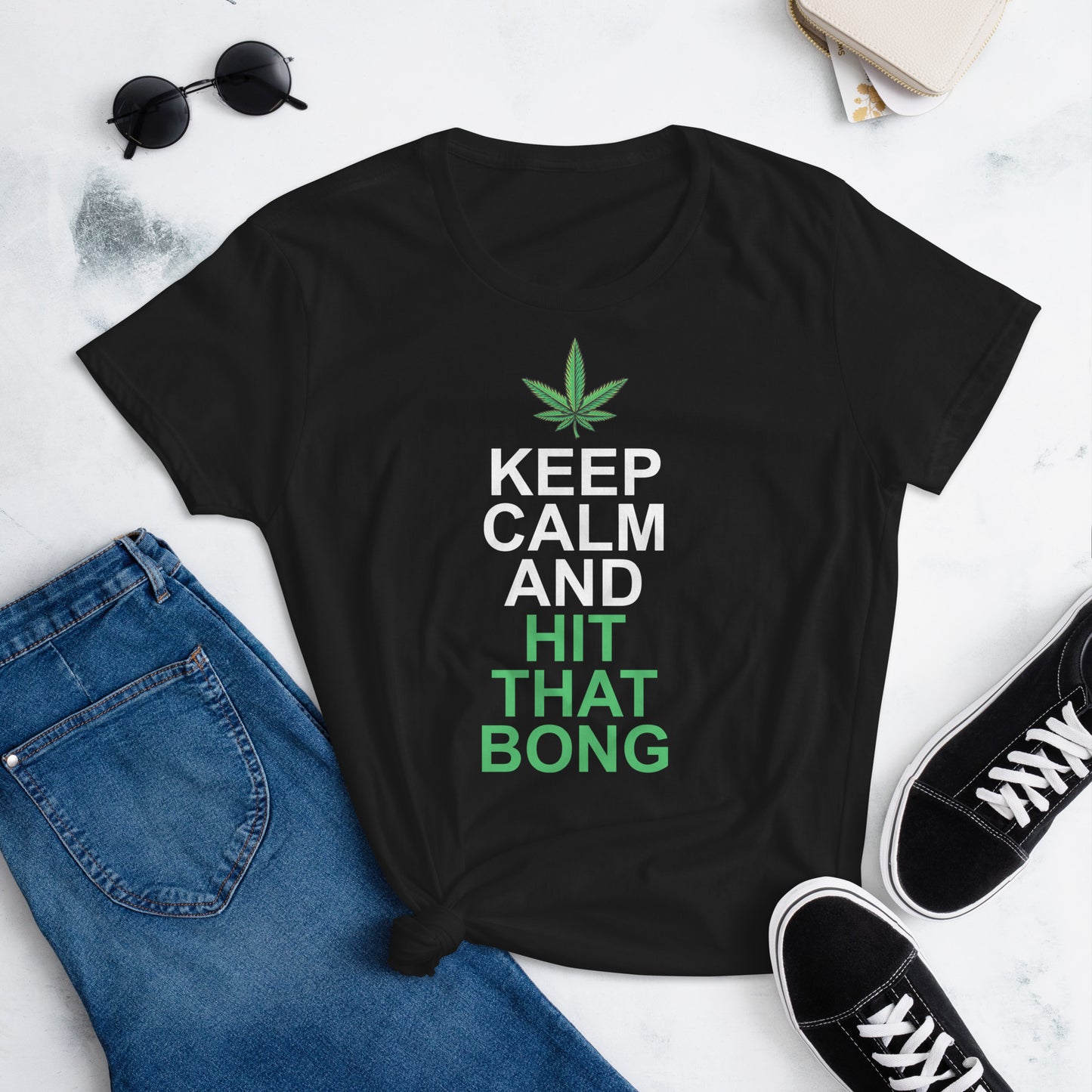 Keep Calm and hit the Bong - Women's T-Shirt | TheShirtfather